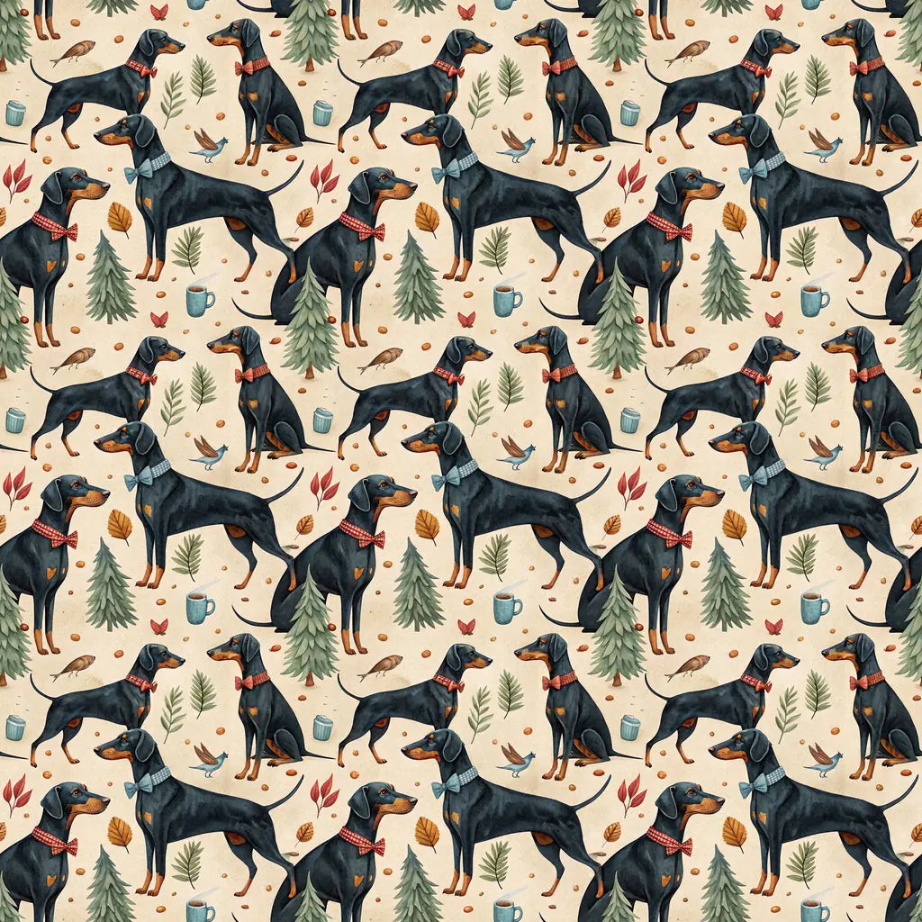 Doberman Father's Day Wrapping Paper — repeating pattern tile
