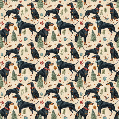 Doberman Father's Day Wrapping Paper — repeating pattern tile