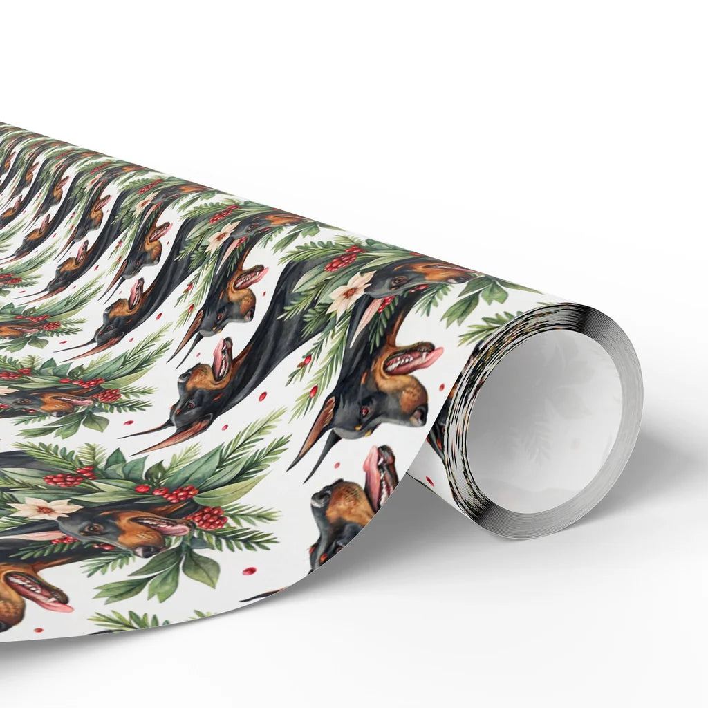 Doberman Pinscher Christmas Wrapping Paper — paper roll