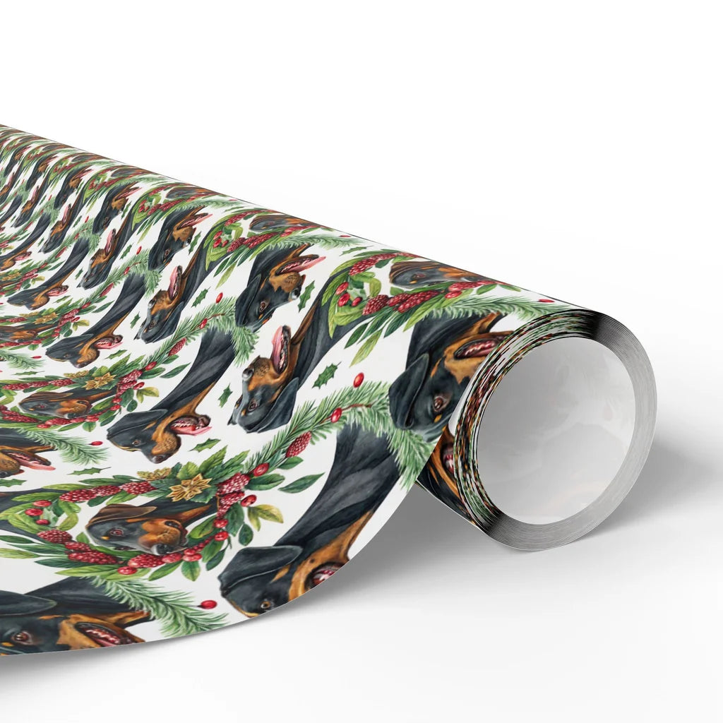 Doberman Pinscher Christmas Wrapping Paper — paper roll