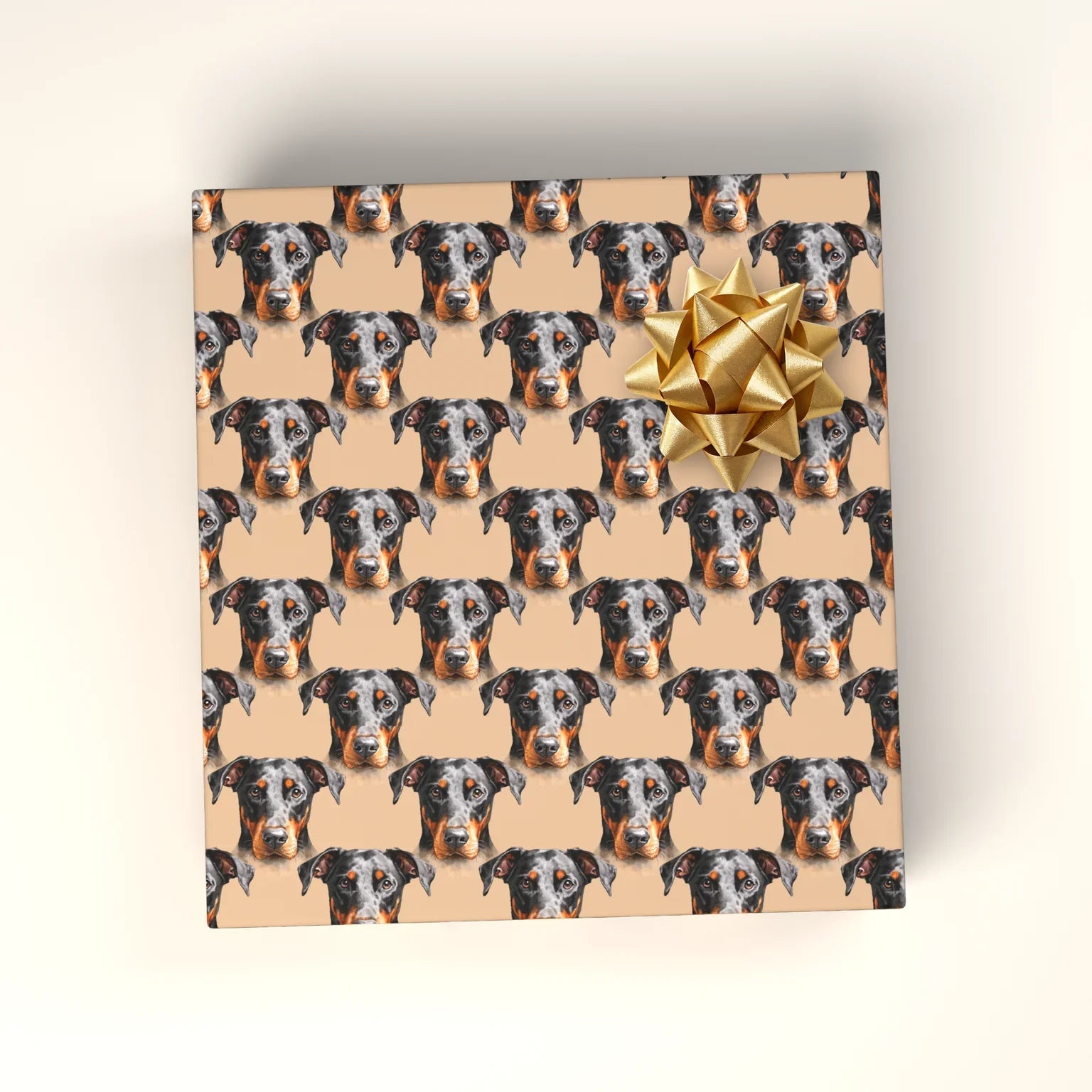 Doberman Portrait Wrapping Paper — wrapped gift presentation