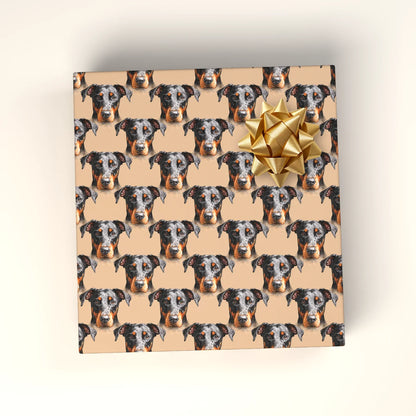 Doberman Portrait Wrapping Paper — wrapped gift presentation