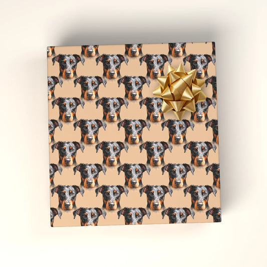 Doberman Portrait Wrapping Paper — wrapped gift presentation
