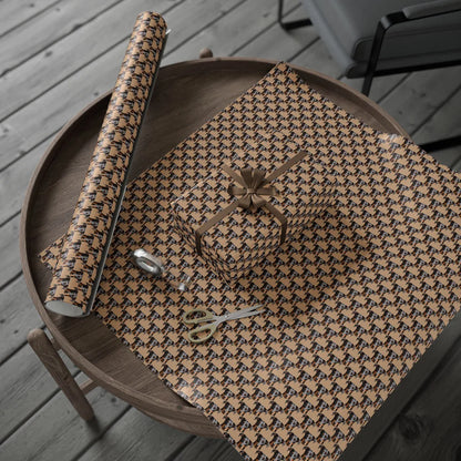 Doberman Portrait Wrapping Paper — gift wrapping presented on a wooden table