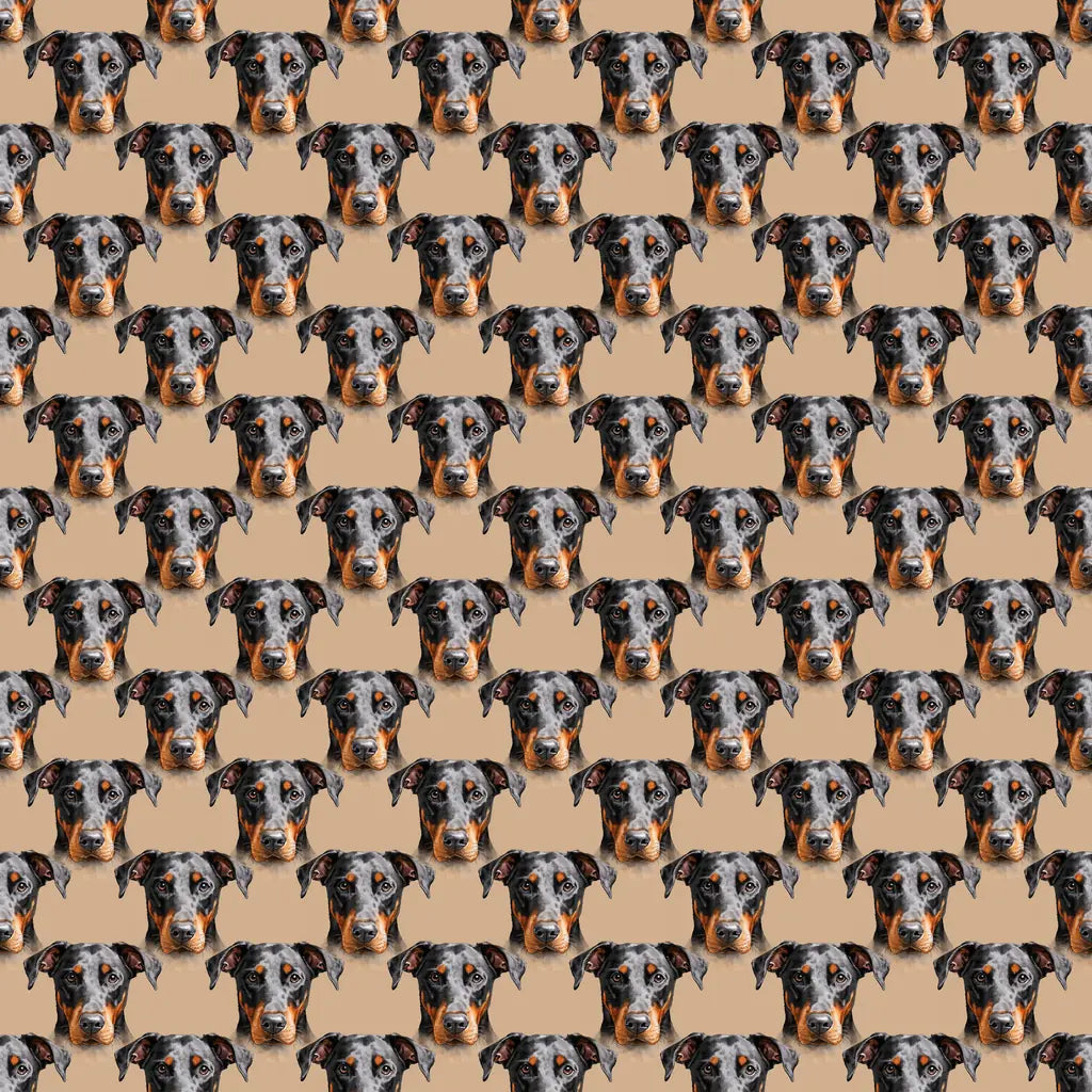 Doberman Portrait Wrapping Paper — repeating pattern tile