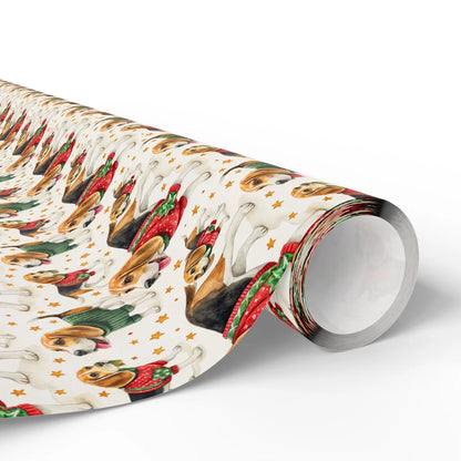 Dressed-Up Beagle Christmas Wrapping Paper — paper roll