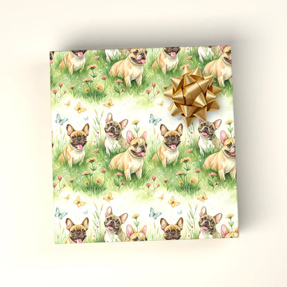 Easter French Bulldog Wrapping Paper — wrapped gift presentation