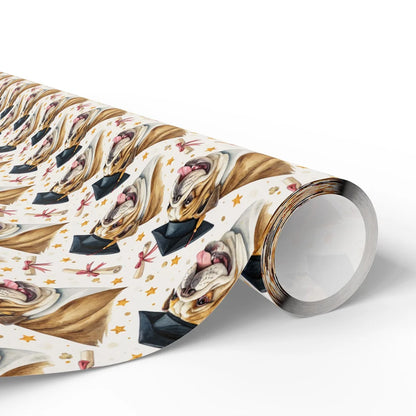 English Bulldog Graduation Wrapping Paper — paper roll