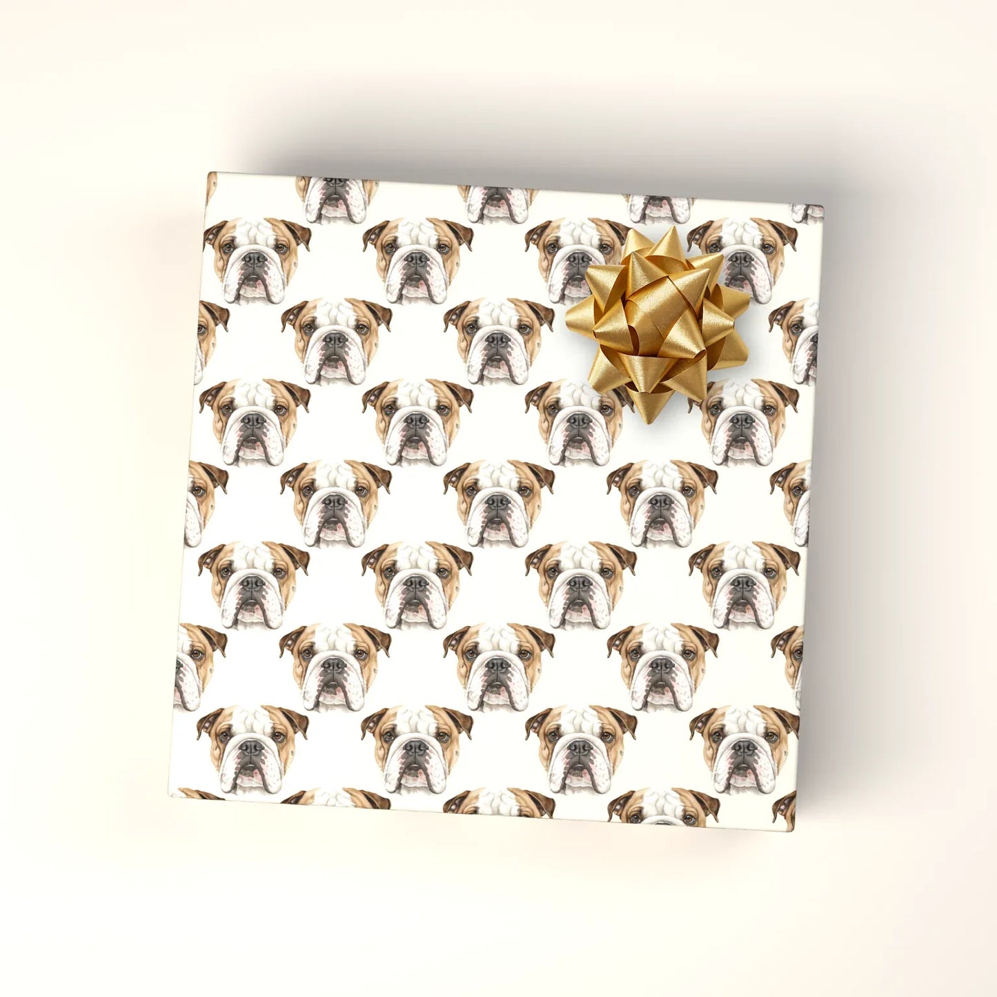 English Bulldog Portrait Wrapping Paper — wrapped gift presentation