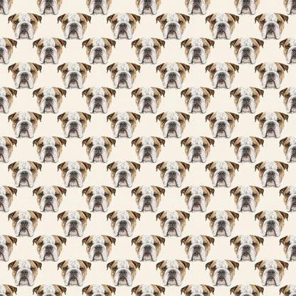 English Bulldog Portrait Wrapping Paper — repeating pattern tile