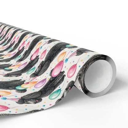 Fancy Party Poodle Birthday Wrapping Paper — paper roll