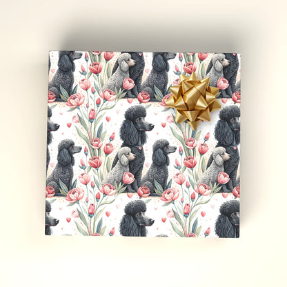 Fancy Poodles in Bloom Wrapping Paper — wrapped gift presentation