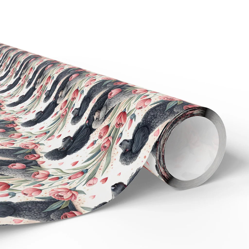 Fancy Poodles in Bloom Wrapping Paper — paper roll