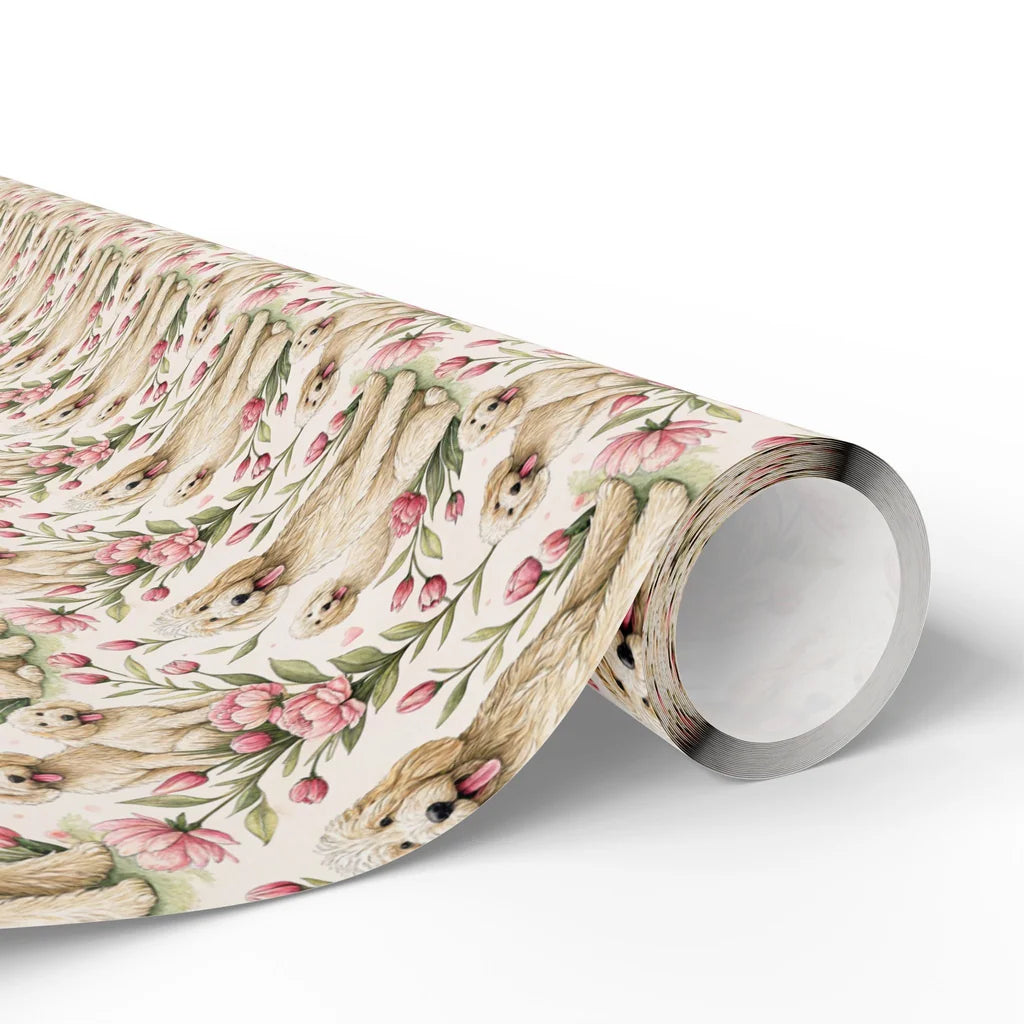 Floral Goldendoodle Wrapping Paper — paper roll