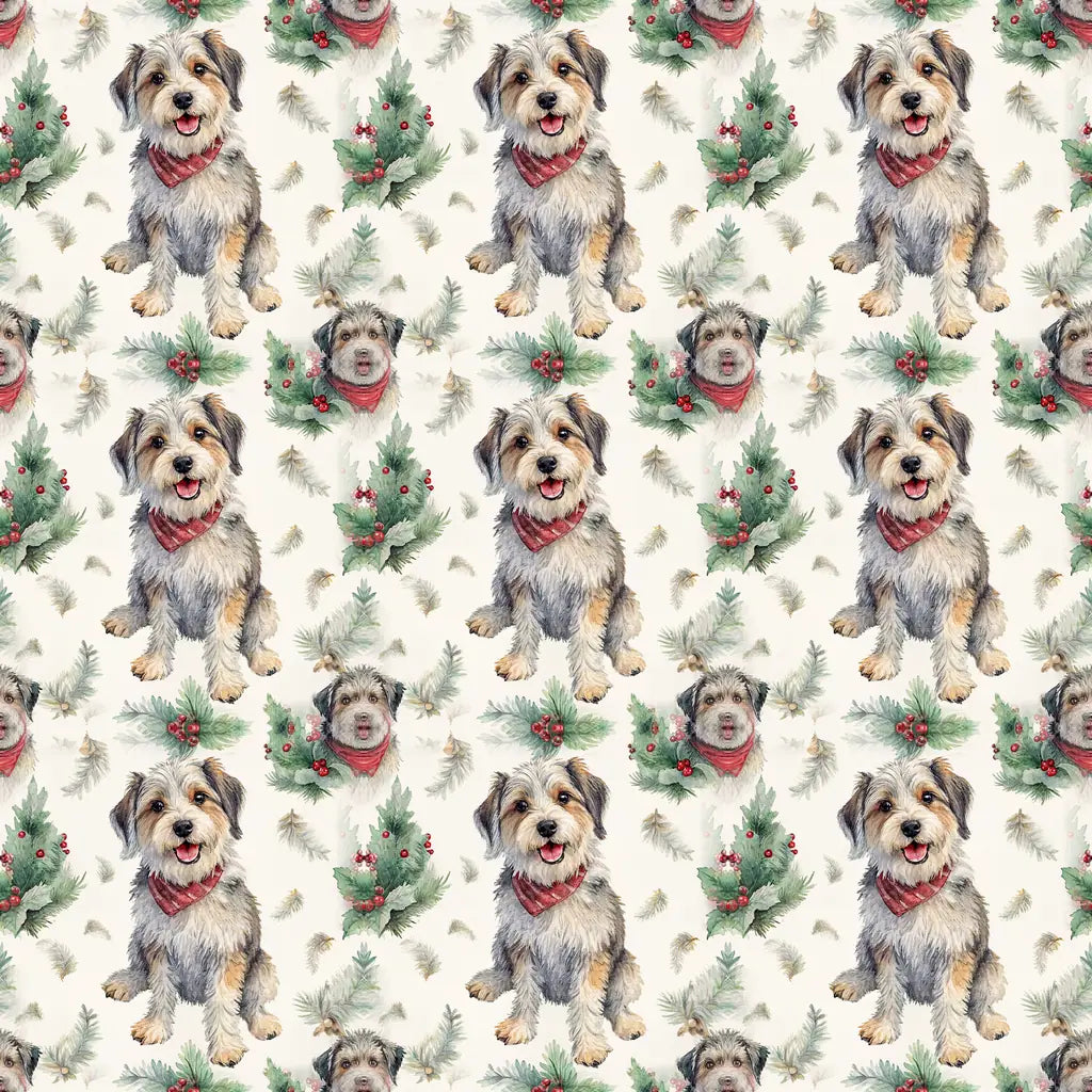 Frank the Mutt Christmas Wrapping Paper — repeating pattern tile