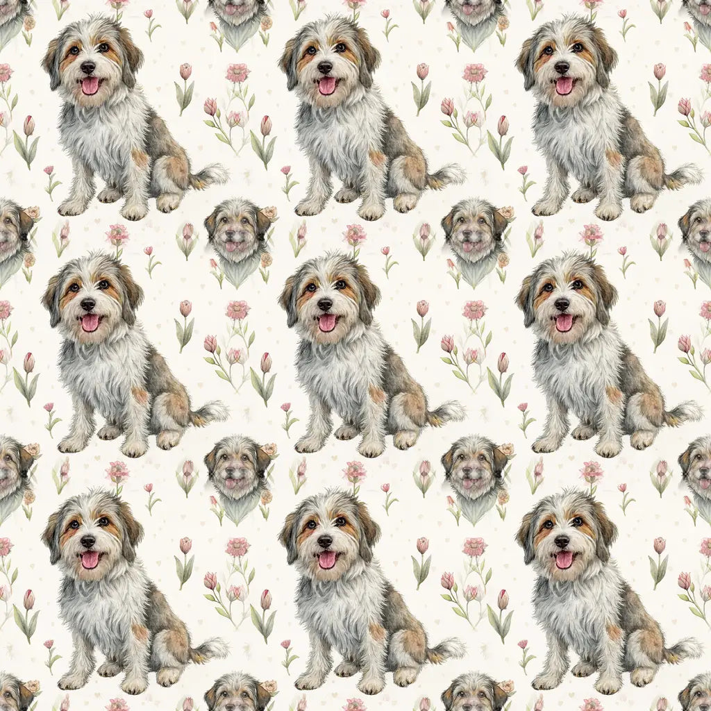 Frank the Mutt Floral Mother's Day Wrapping Paper — repeating pattern tile