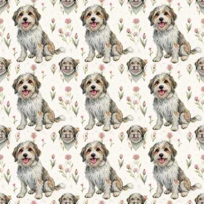 Frank the Mutt Floral Mother's Day Wrapping Paper — repeating pattern tile