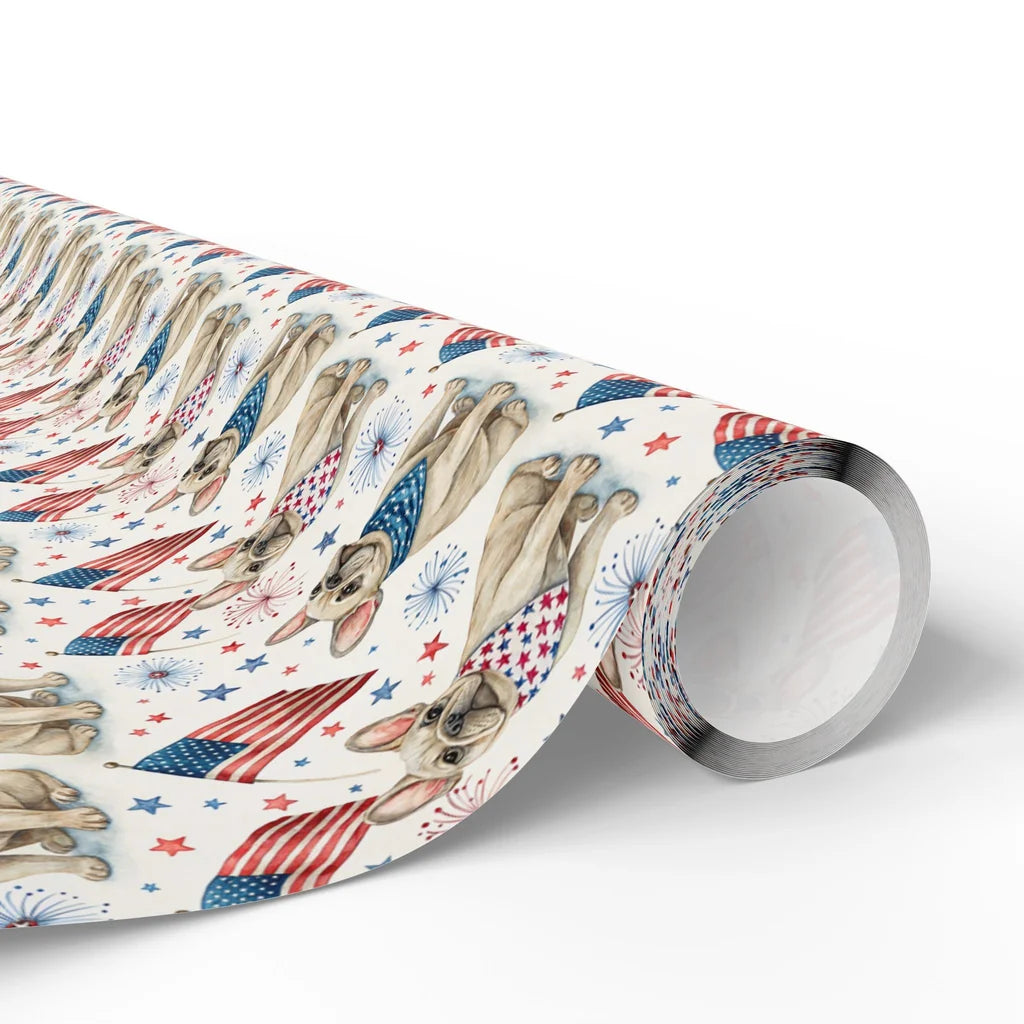 French Bulldog Americana Wrapping Paper — paper roll