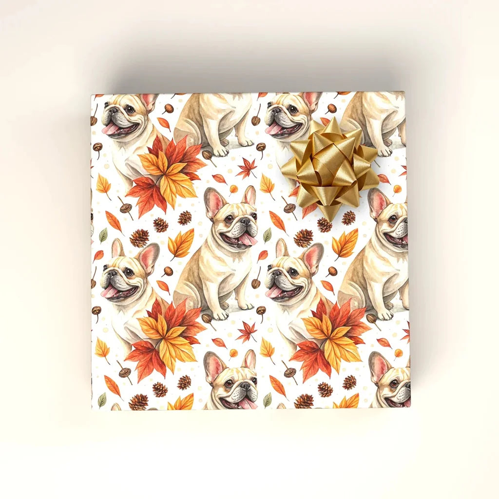 French Bulldog Autumn Wrapping Paper — paper roll
