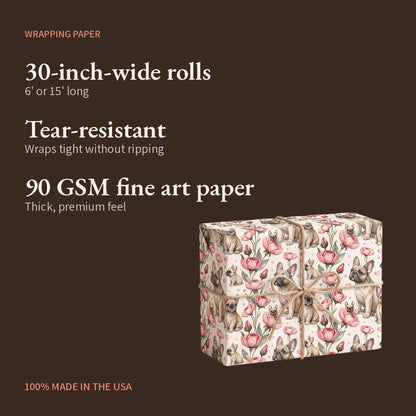 French Bulldog Floral Mother's Day Wrapping Paper — what you get