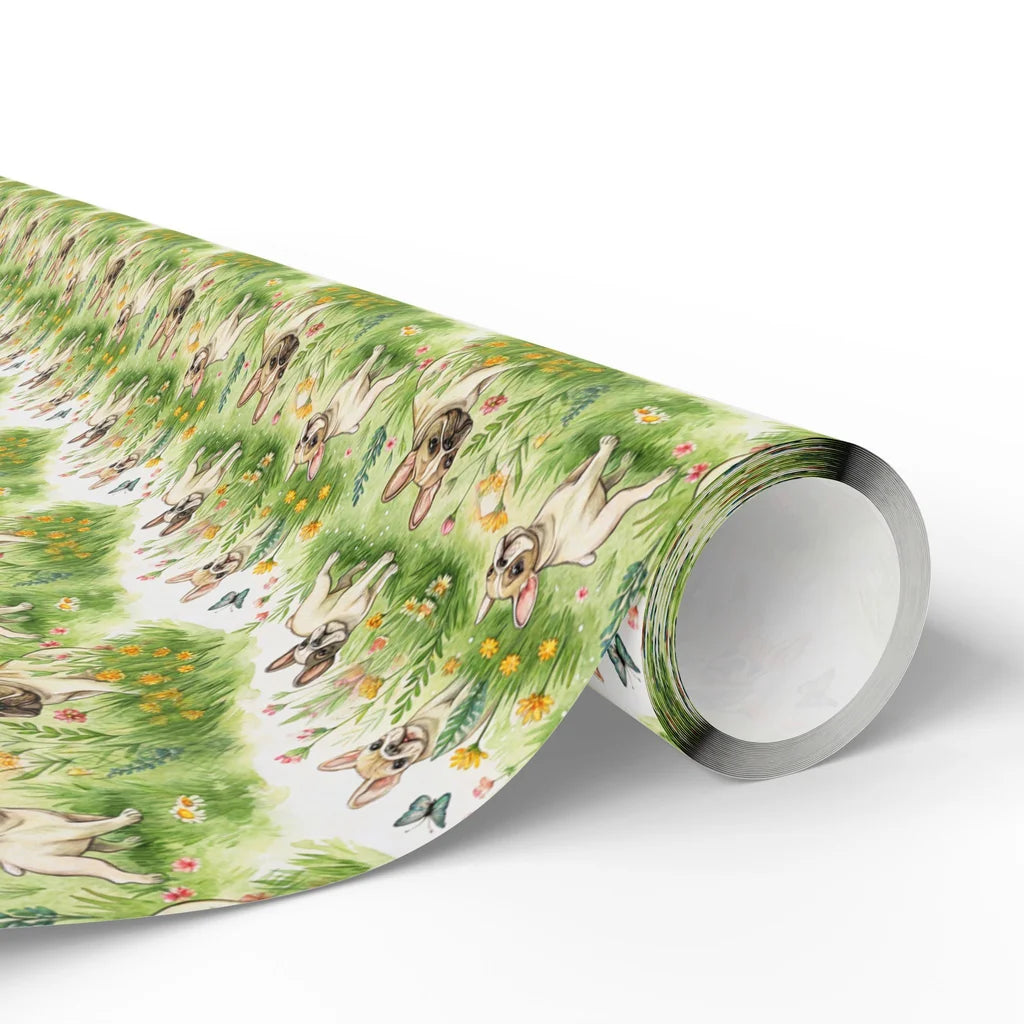 French Bulldog Garden Wrapping Paper — paper roll