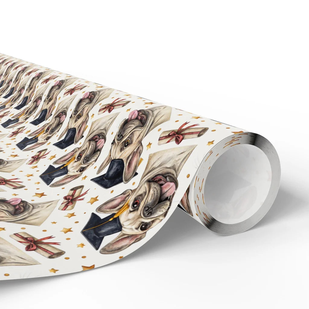 French Bulldog Graduation Wrapping Paper — paper roll