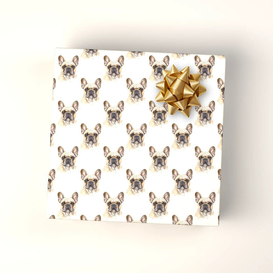 French Bulldog Portrait Wrapping Paper — wrapped gift presentation