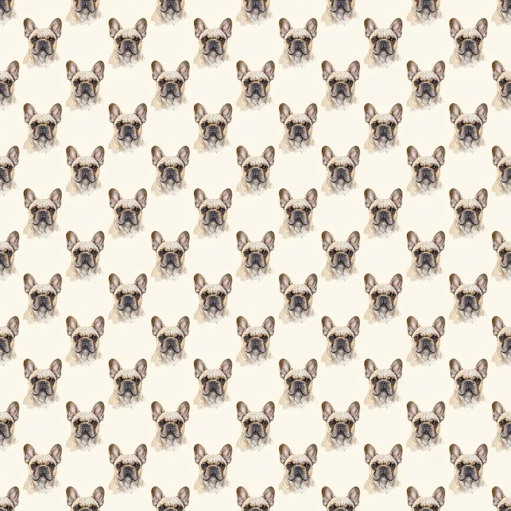 French Bulldog Portrait Wrapping Paper — repeating pattern tile