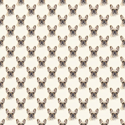 French Bulldog Portrait Wrapping Paper — repeating pattern tile