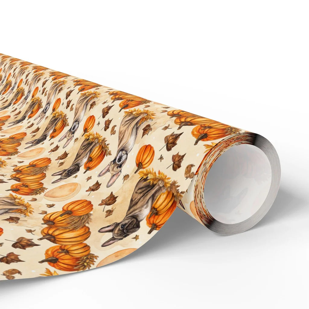 French Bulldog Pumpkin Patch Fall Wrapping Paper — paper roll