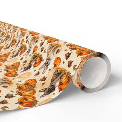 French Bulldog Pumpkin Patch Fall Wrapping Paper — paper roll