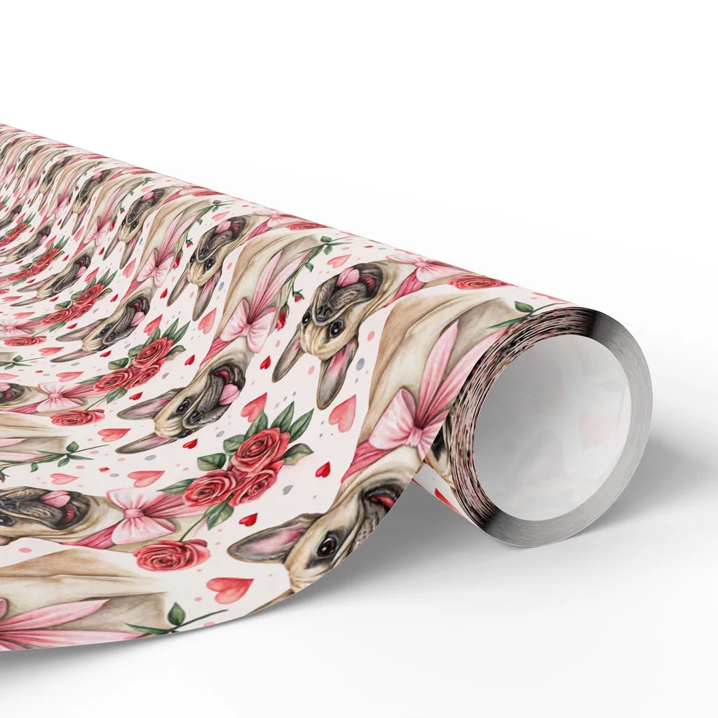 French Bulldog Valentine's Day Wrapping Paper — paper roll