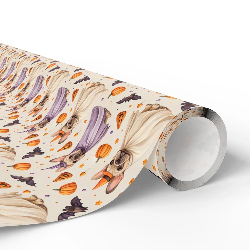 Frenchie Ghost Halloween Wrapping Paper — paper roll
