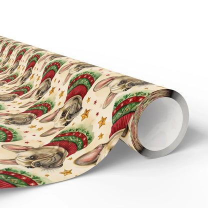 Frenchie Ugly Sweater Christmas Wrapping Paper — paper roll