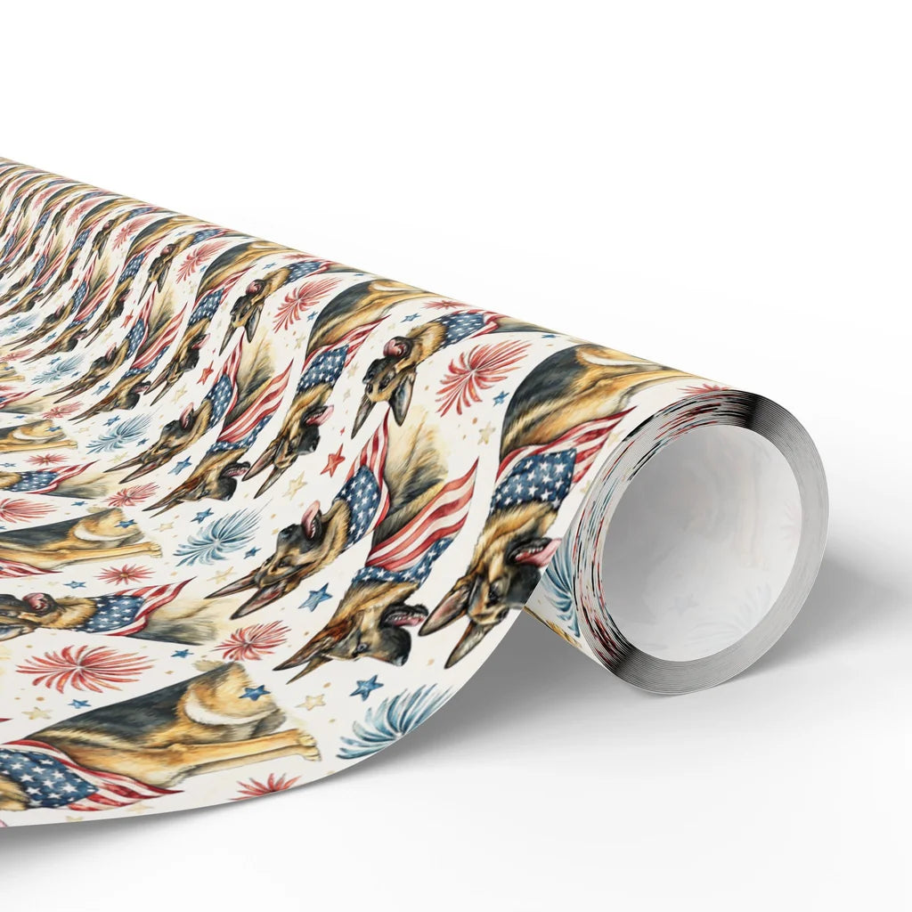 German Shepherd Americana Wrapping Paper — paper roll
