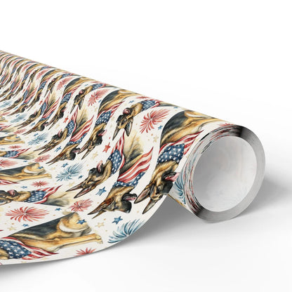 German Shepherd Americana Wrapping Paper — paper roll