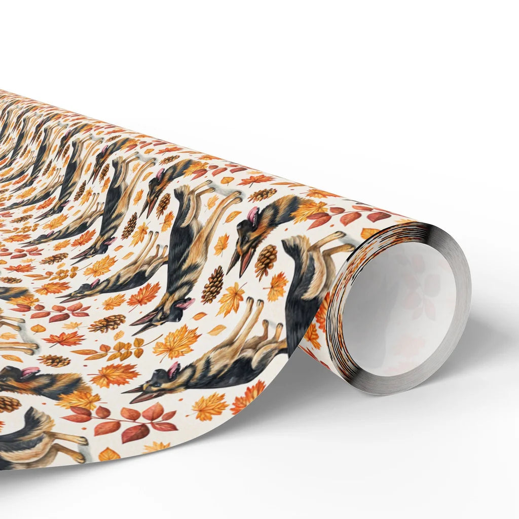 German Shepherd Autumn Wrapping Paper — paper roll