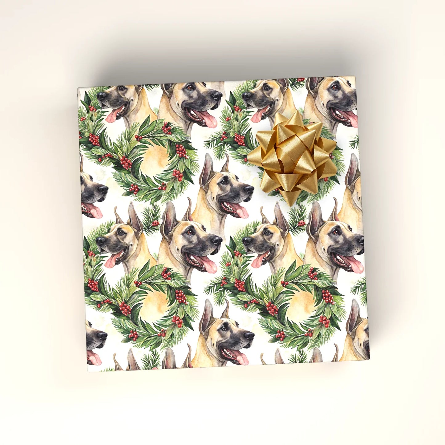 German Shepherd Christmas Wrapping Paper — wrapped gift presentation
