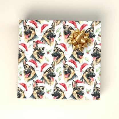 German Shepherd Christmas Wrapping Paper — wrapped gift presentation