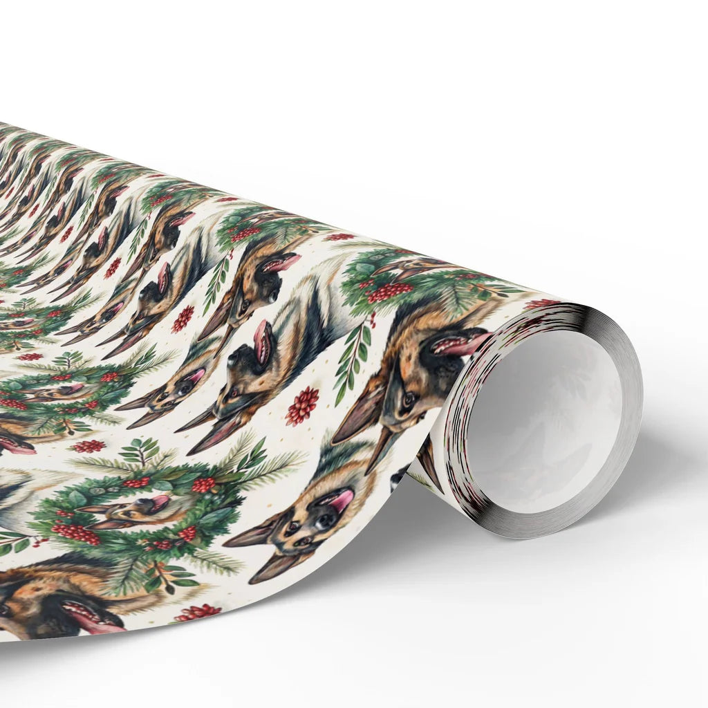 German Shepherd Christmas Wrapping Paper — paper roll