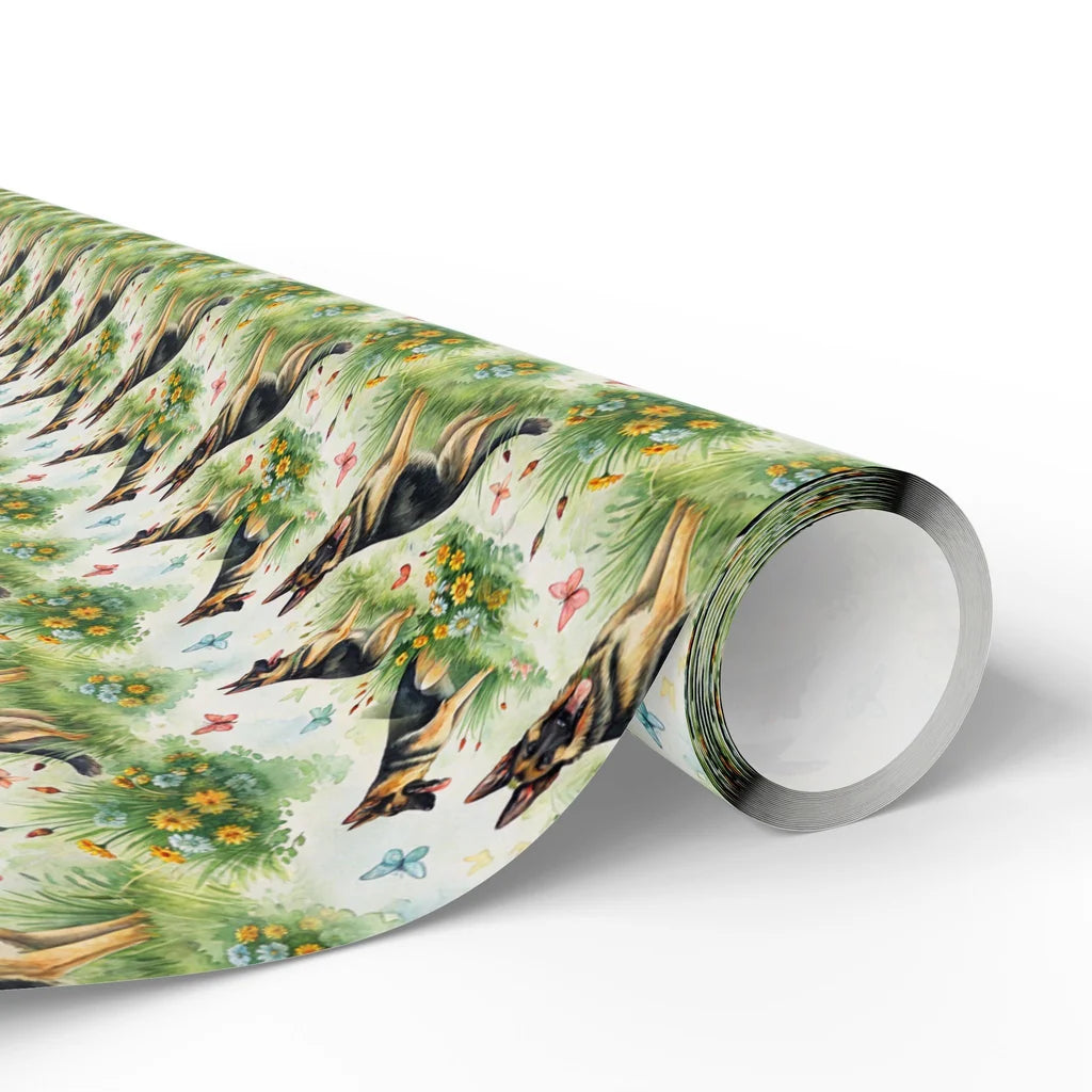 German Shepherd Garden Wrapping Paper — paper roll