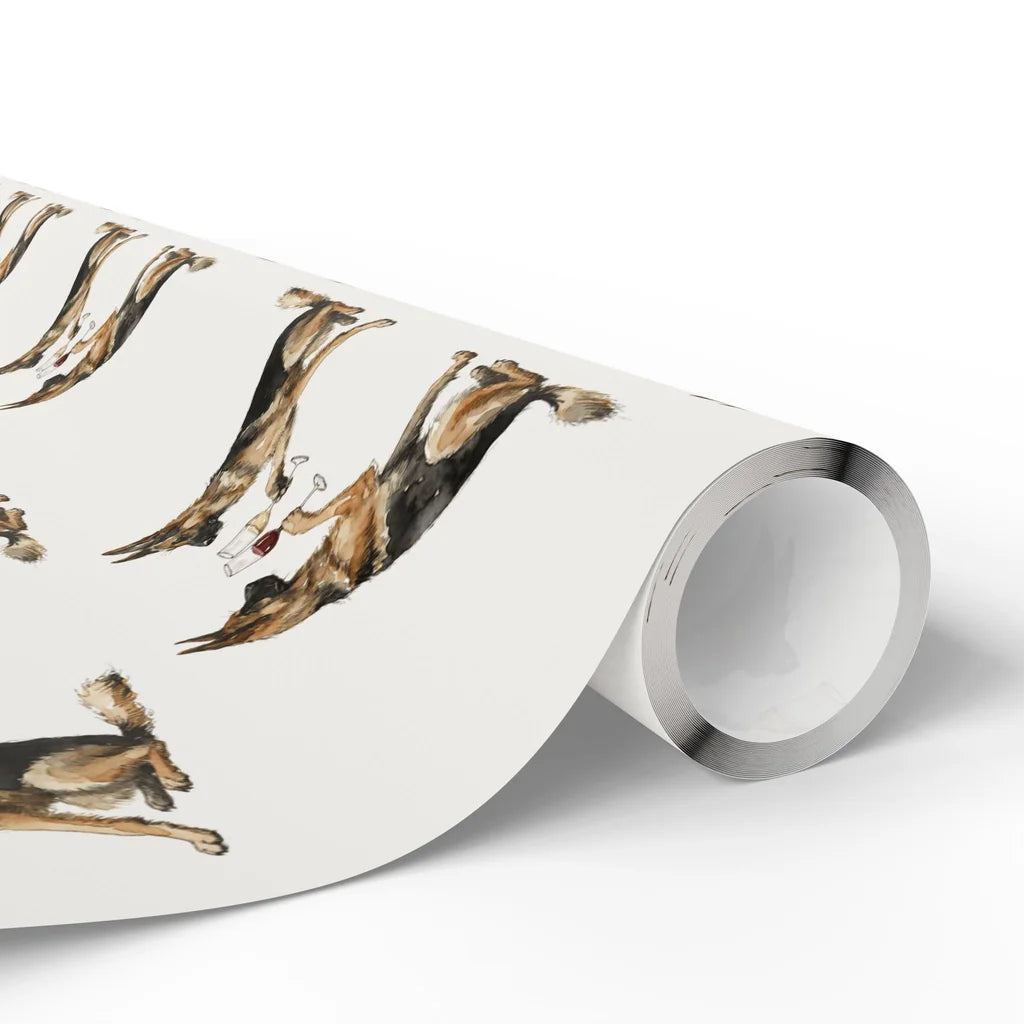 German Shepherd Happy Hour Wrapping Paper — paper roll