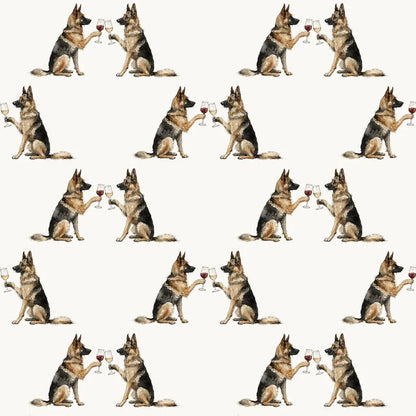 German Shepherd Happy Hour Wrapping Paper — repeating pattern tile