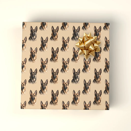 German Shepherd Portrait Wrapping Paper — wrapped gift presentation