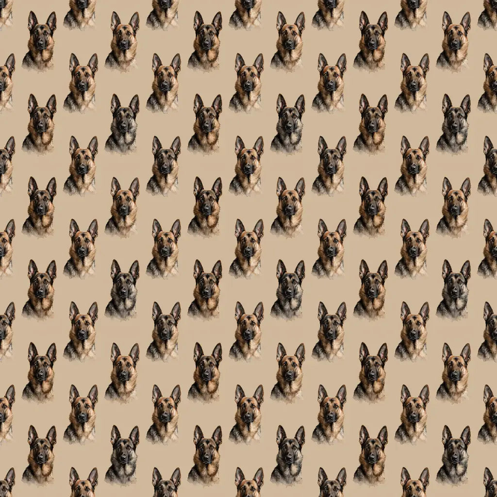 German Shepherd Portrait Wrapping Paper — repeating pattern tile