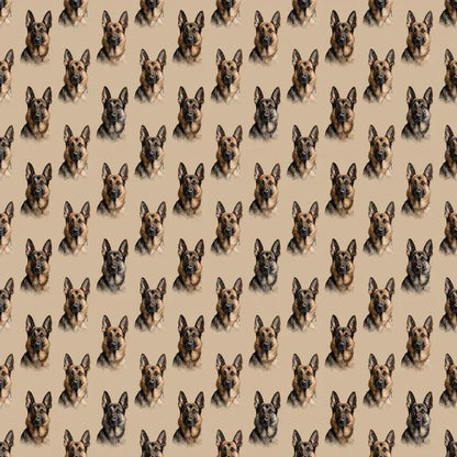 German Shepherd Portrait Wrapping Paper — repeating pattern tile