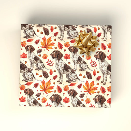 German Shorthaired Pointer Autumn Wrapping Paper — wrapped gift presentation