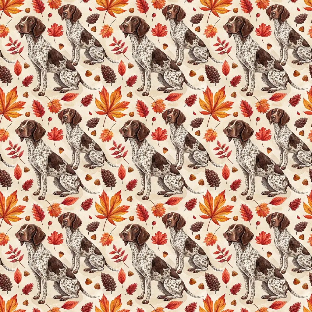 German Shorthaired Pointer Autumn Wrapping Paper — repeating pattern tile