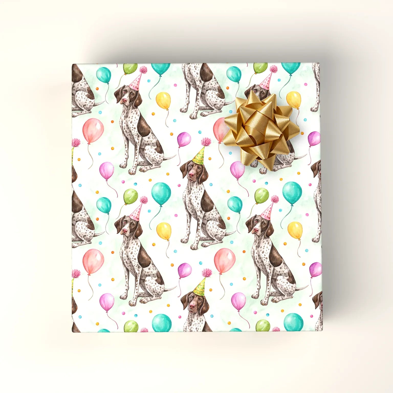 German Shorthaired Pointer Birthday Wrapping Paper — wrapped gift presentation