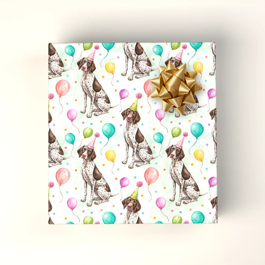 German Shorthaired Pointer Birthday Wrapping Paper — wrapped gift presentation